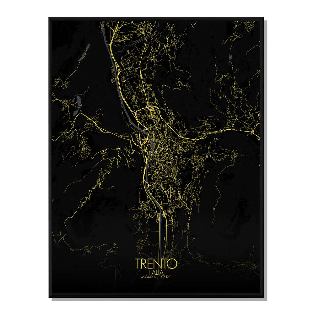 TRENTE - Carte City Map Nuit 40x50cm