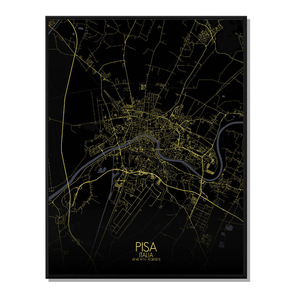 PISE - Carte City Map Nuit 40x50cm