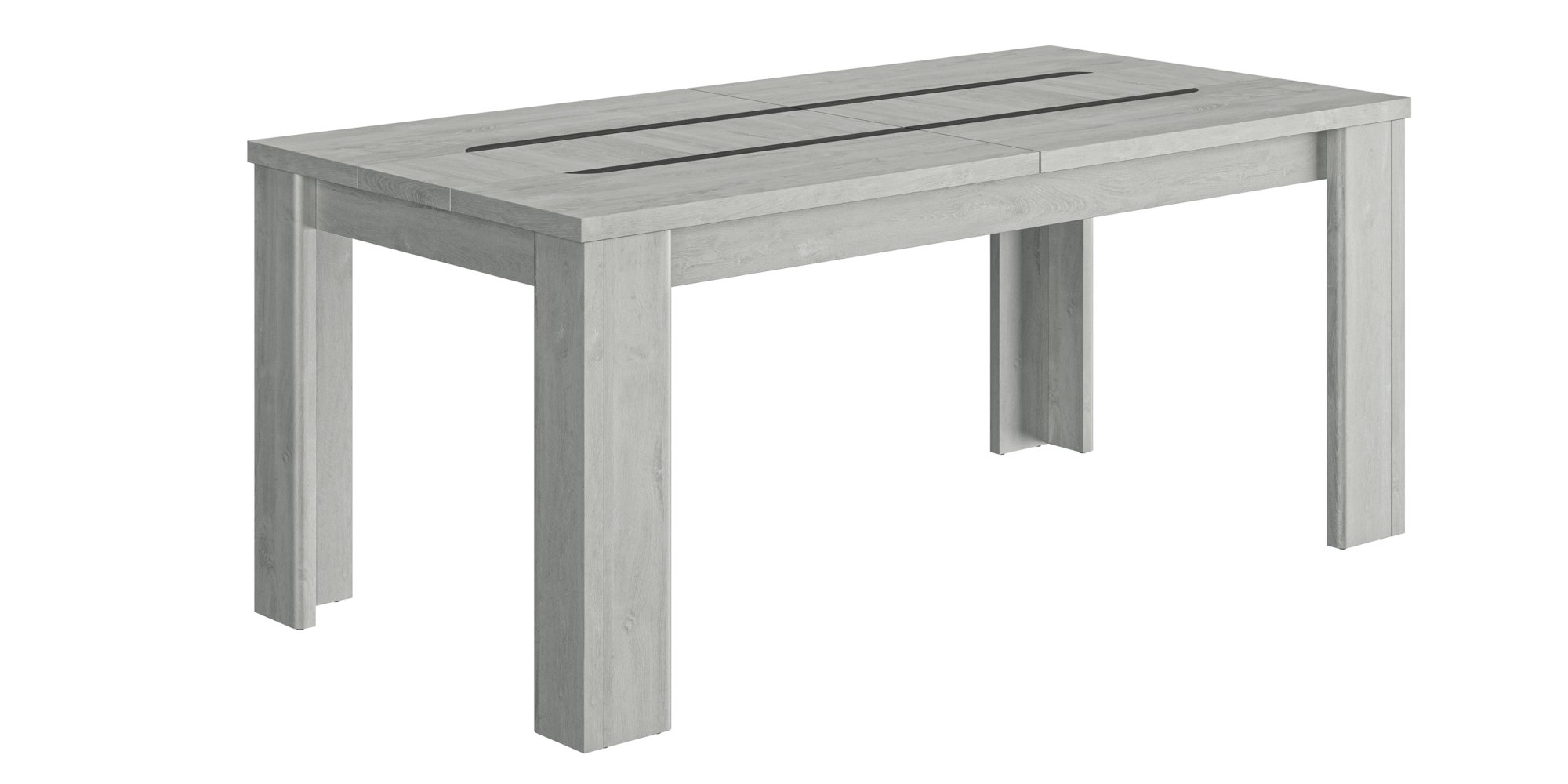Table rectangulaire 1 allonge effet bois gris