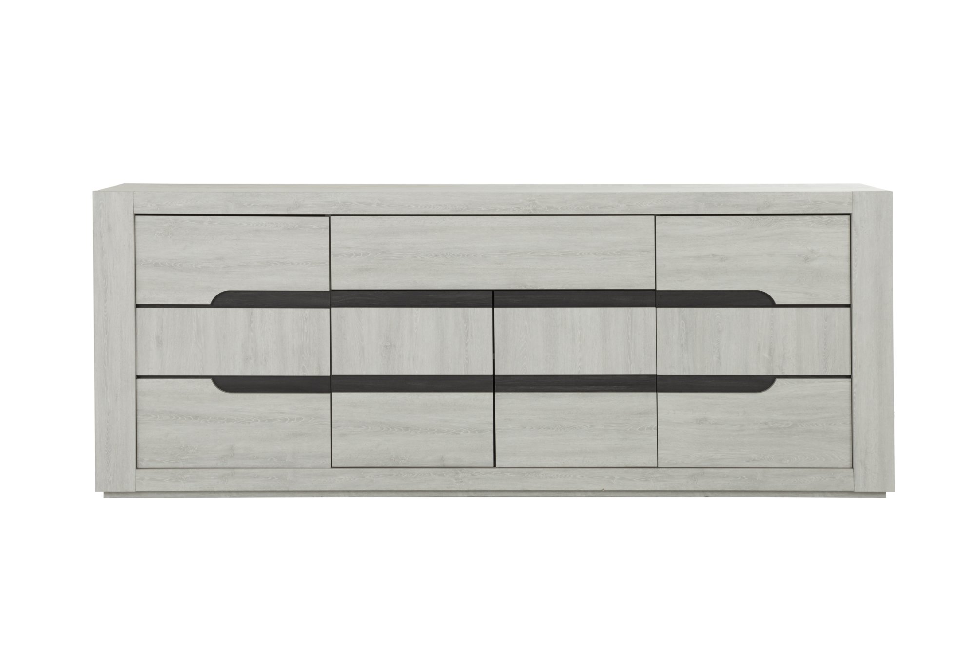 Buffet atalante 4p+1t effet relief effet bois chêne laguna/gris