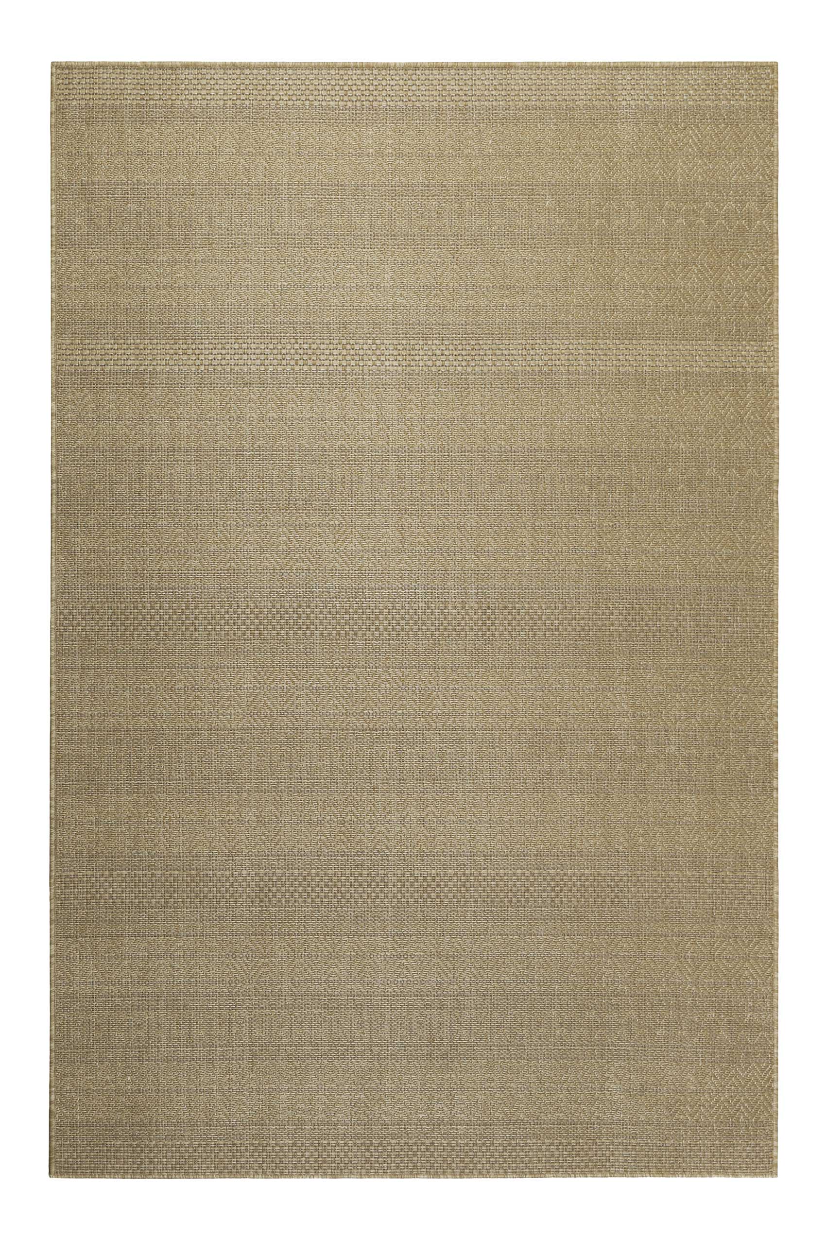 Tapis interieur/exterieur beige sable avec motif 80x150