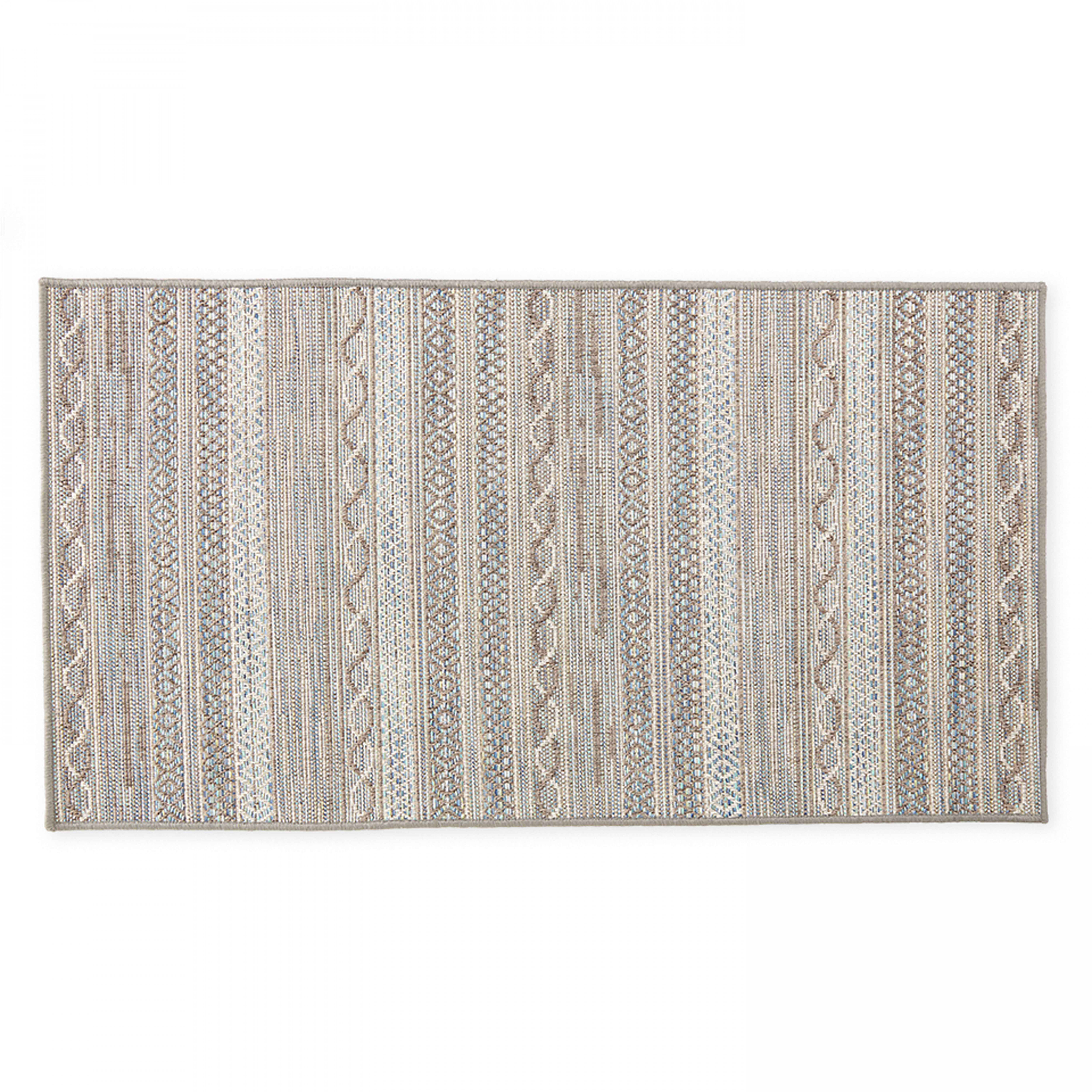 Tapis rectangulaire en polypropylène 80x150 cm gris