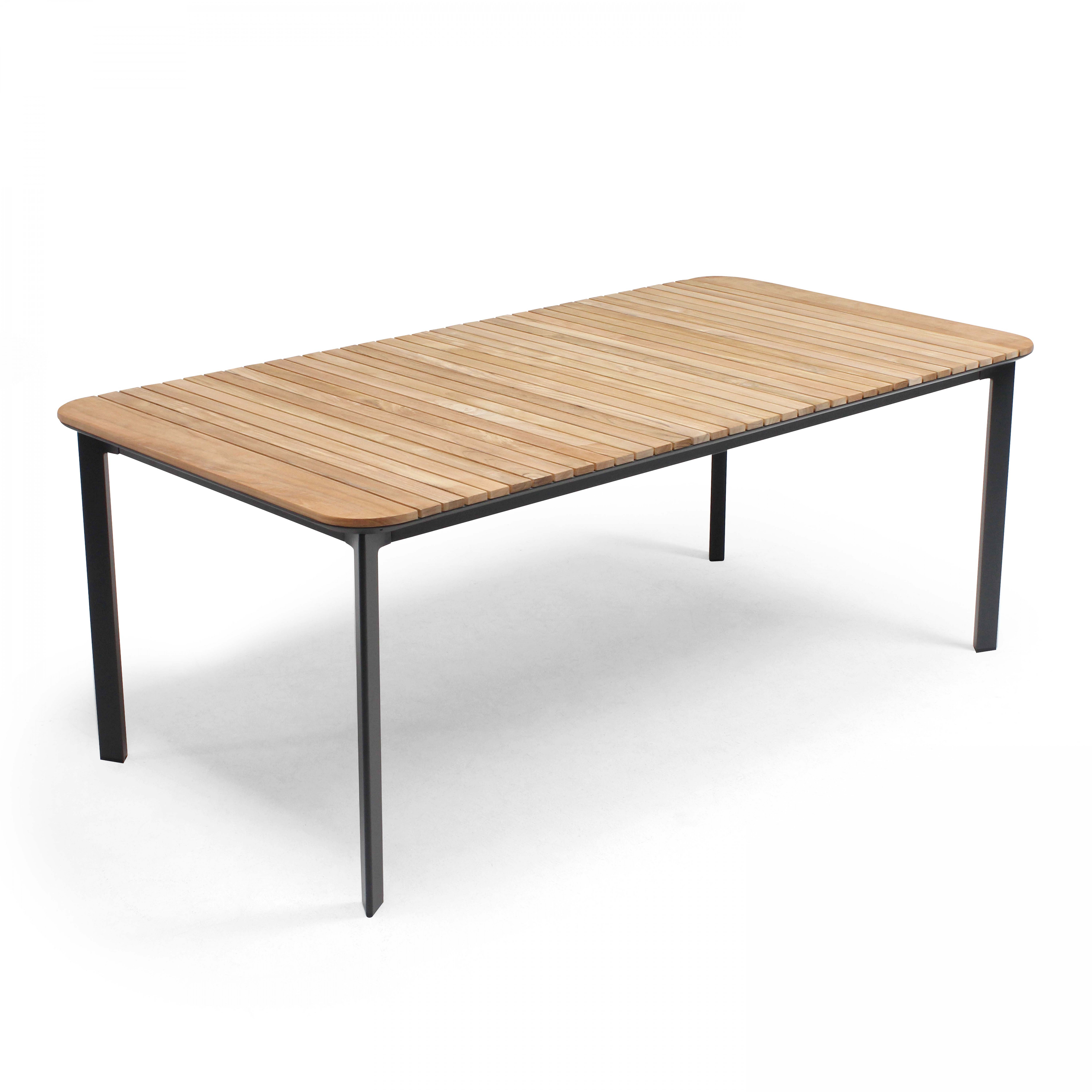 Table de jardin en aluminium et teck Table de jardin en aluminium et teck