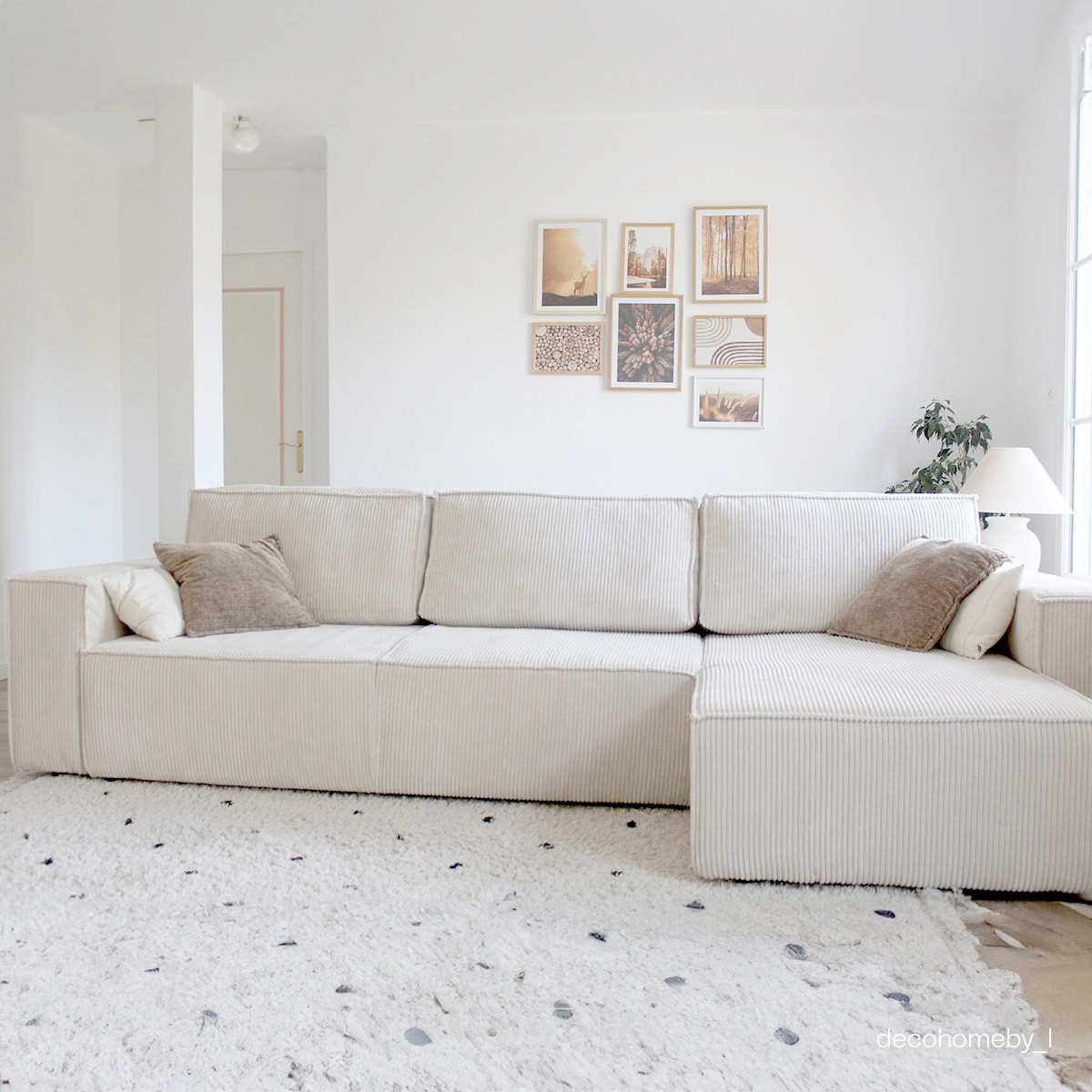 harper - Canapé convertible velours côtelé Beige - Vue supplémentaire 2