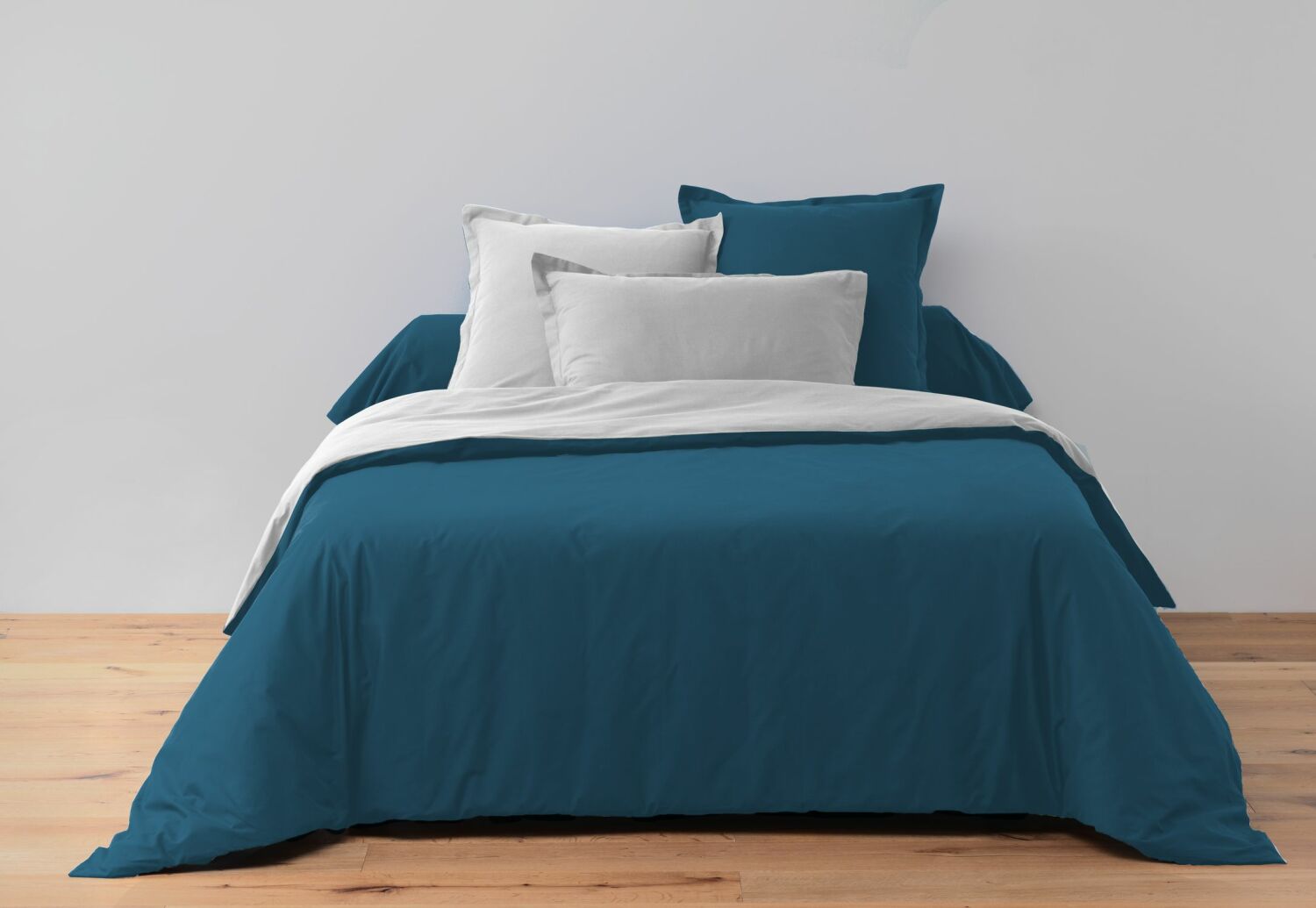 Parure housse de couette coton bleu 220x240 cm Parure housse de couette coton bleu 220x240 cm