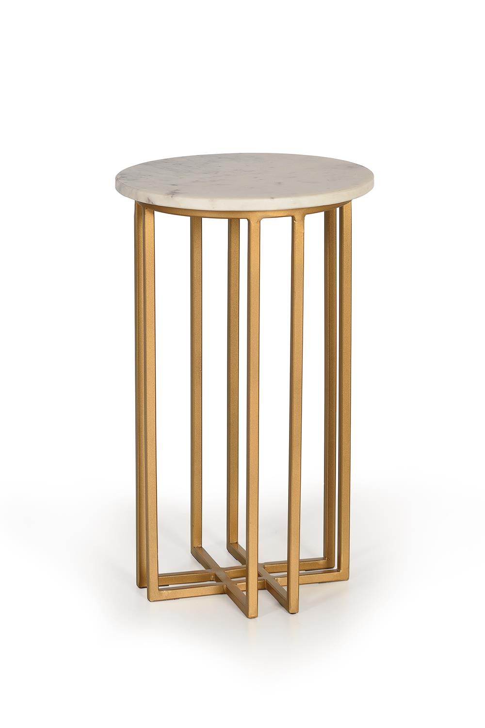 table d'appoint avec plateau en marbre et pieds dorés