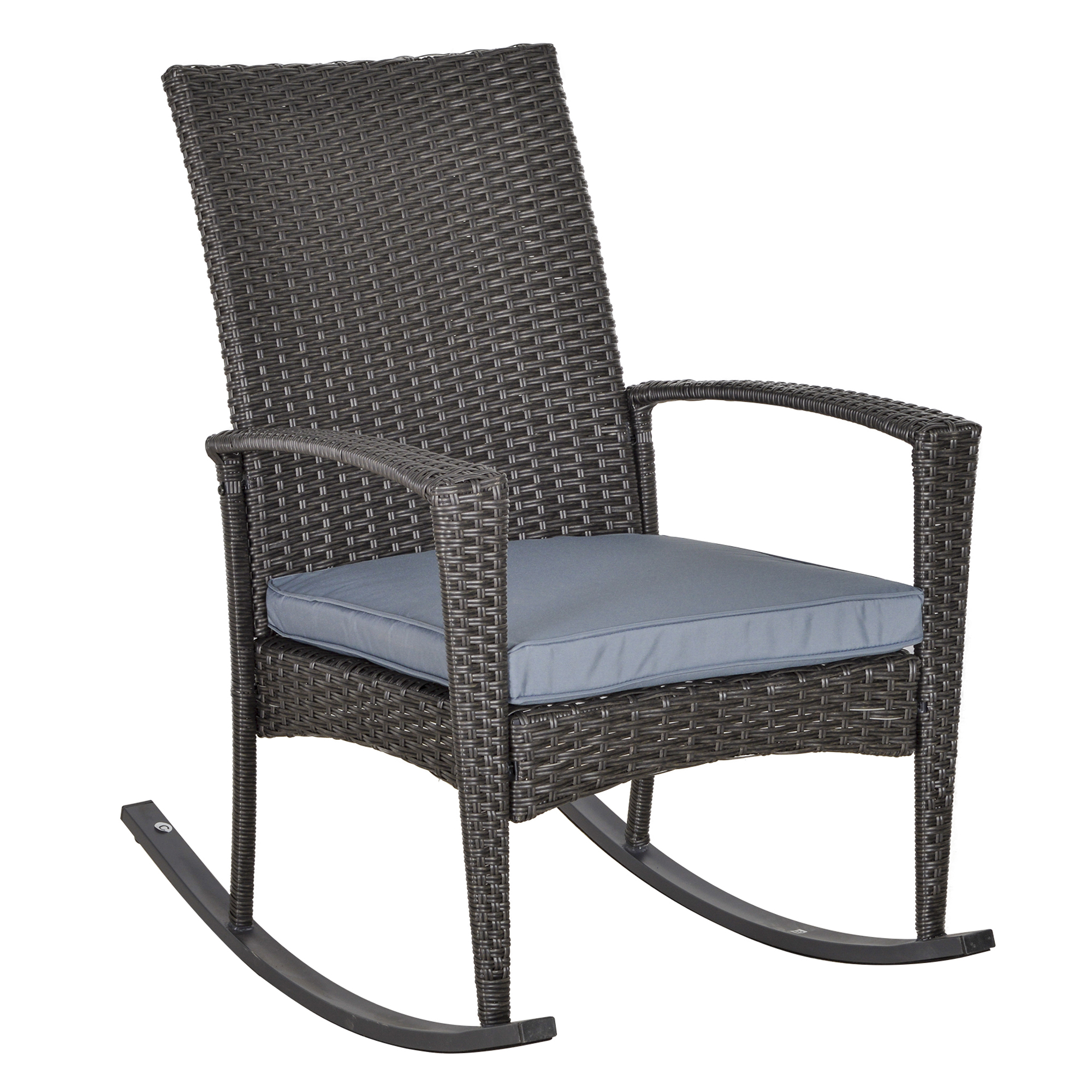 fauteuil à bascule rocking chair avec coussin résine grise