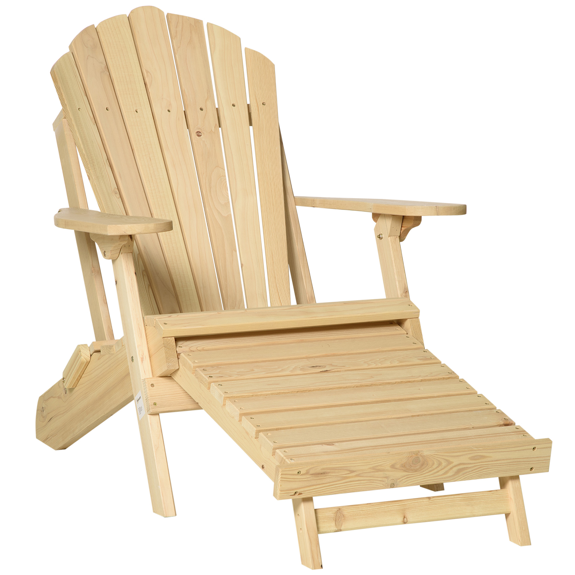 fauteuil de jardin adirondack pliable rétractable bois pin pré-huilé
