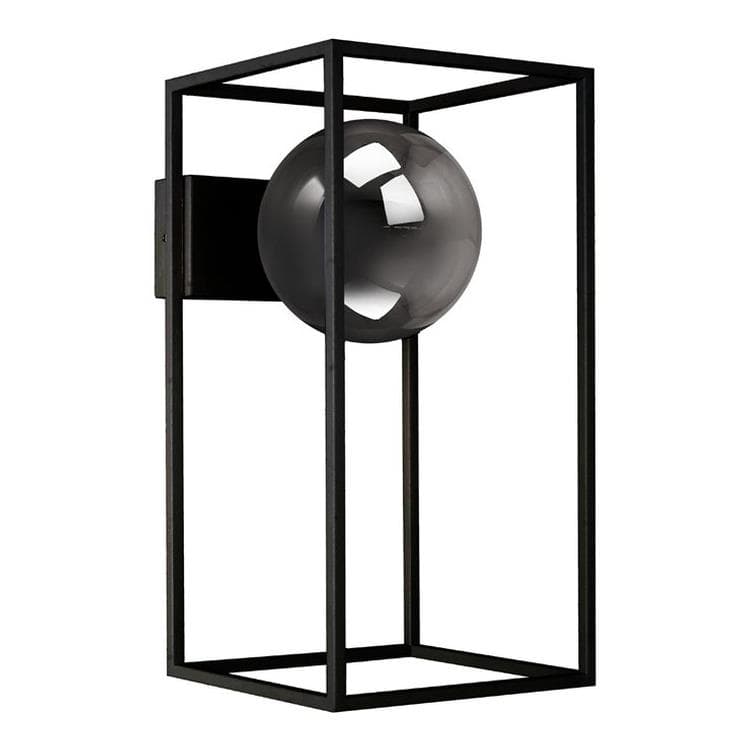 Applique murale métal verre pour salle de bain h27cm gris