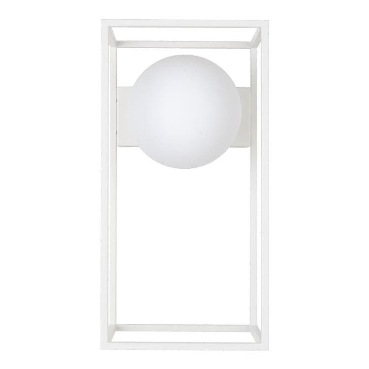 Applique murale métal verre pour salle de bain h27cm blanc