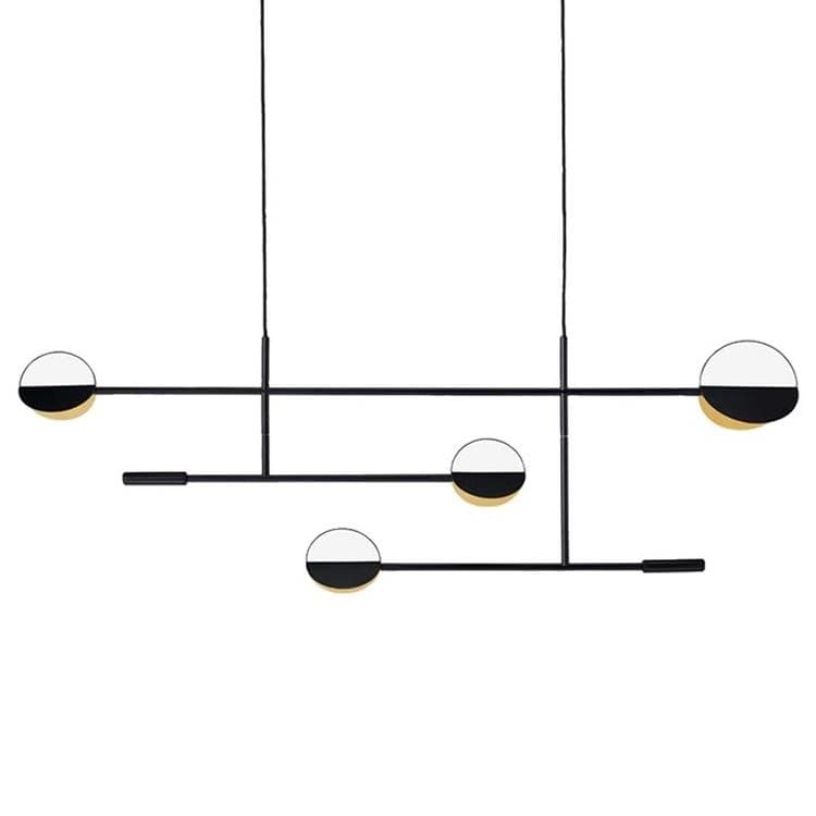 Suspension led 4 lumières métal l125cm noir