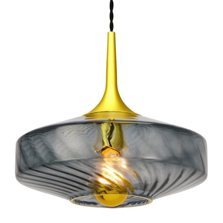 Suspension led verre diamètre 28cm gris