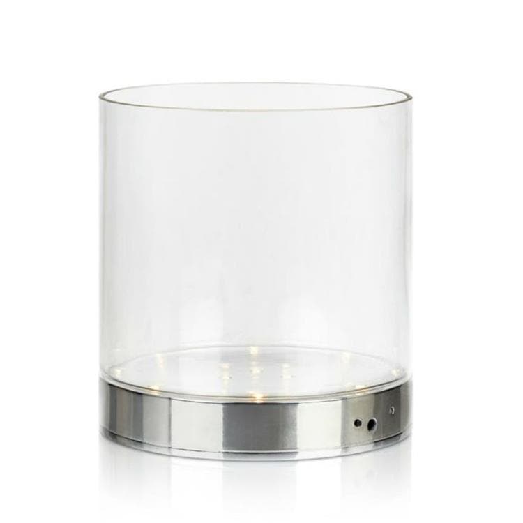 Vase lumineux led rechargeable verre h19.5cm transparent