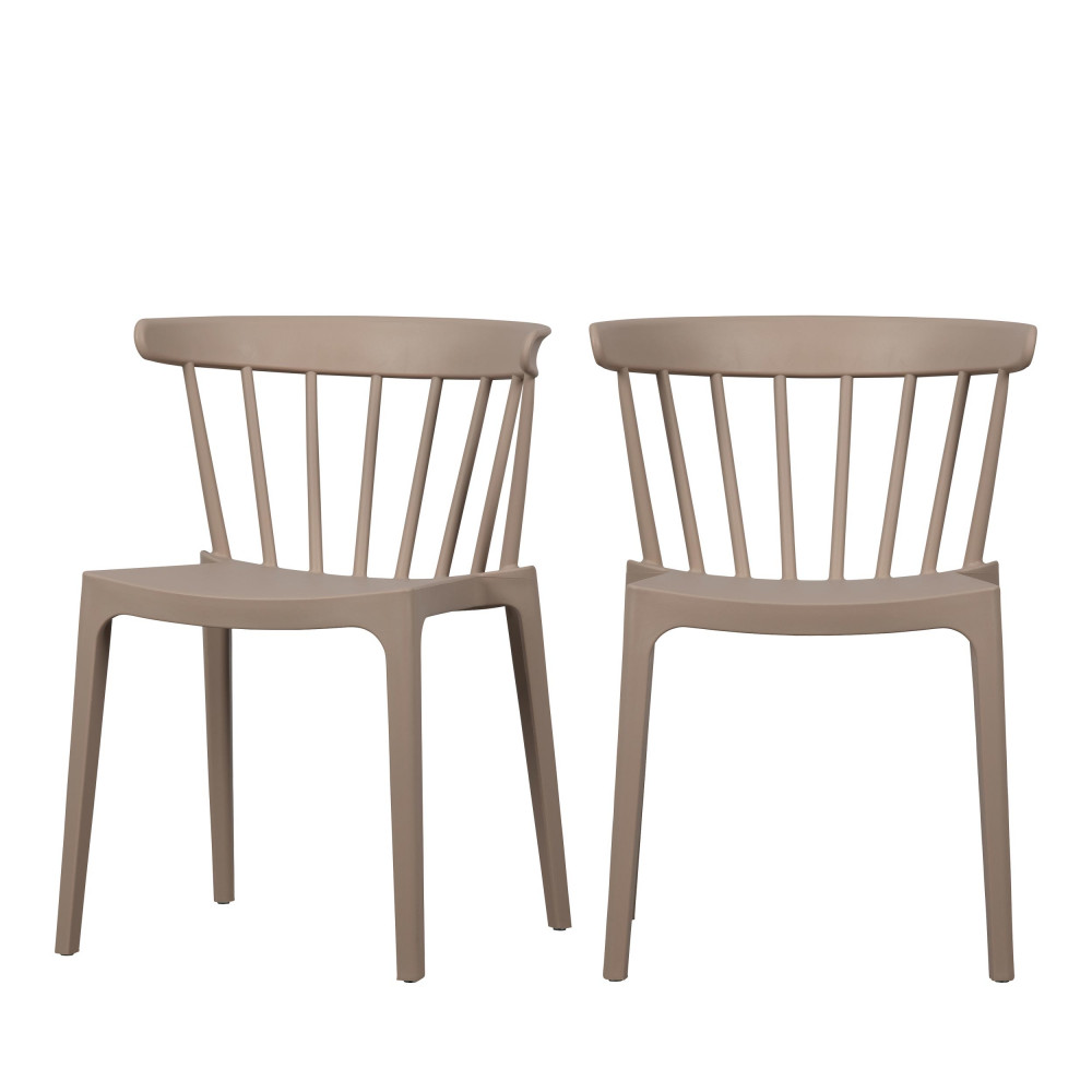 2 chaises indoor et outdoor en plastique naturel
