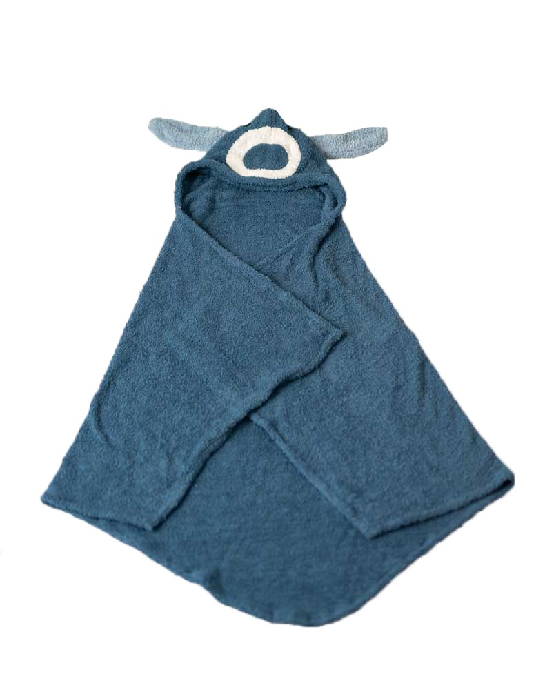 Serviette à capuche chien 100% polyester bleu