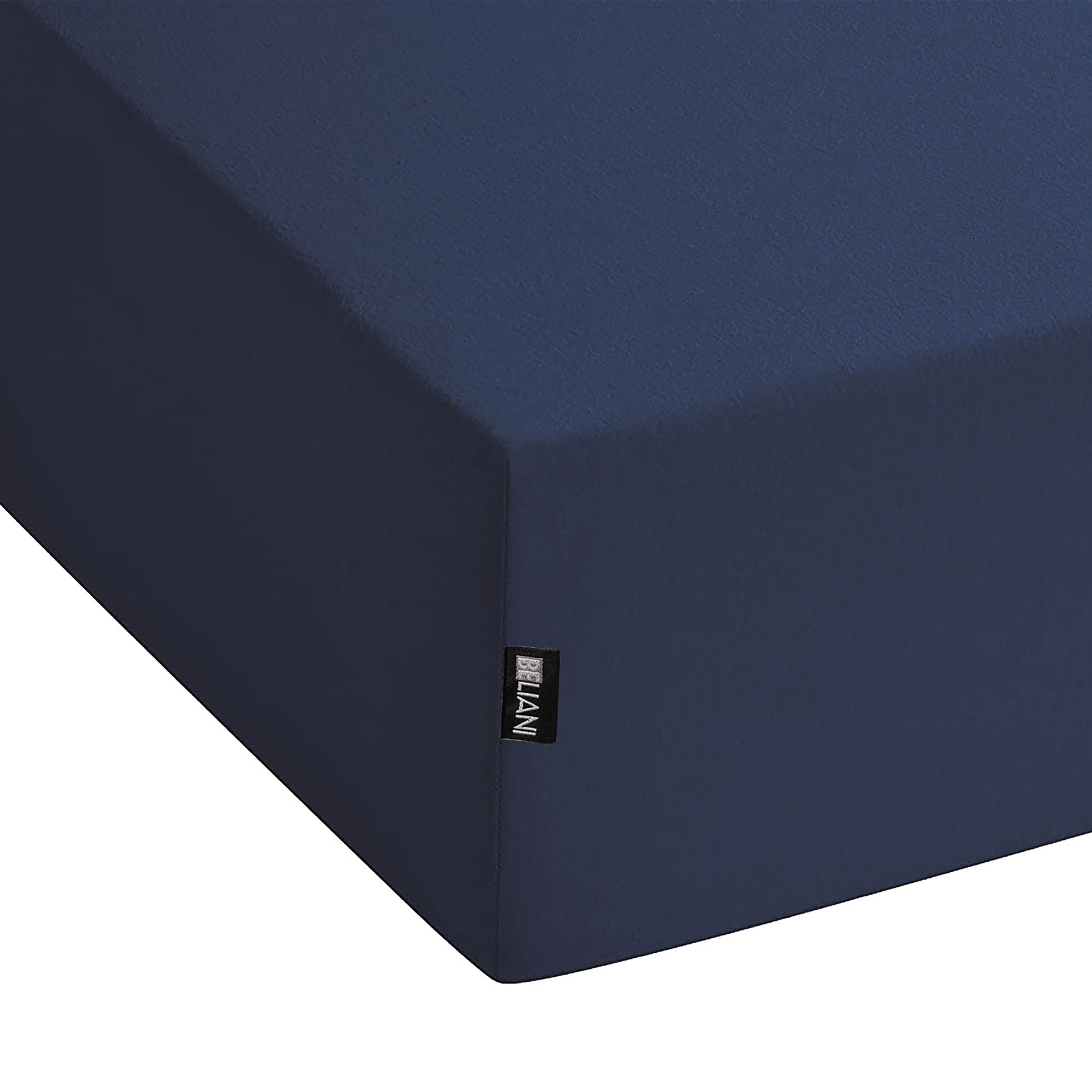Drap-housse en coton 160 x 200 cm bleu marine