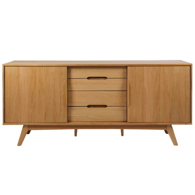 Buffet en bois 180cm 2 portes 4 tiroirs marron Buffet en bois 180cm 2 portes 4 tiroirs marron