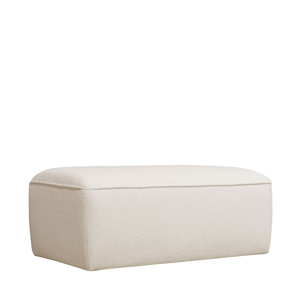 Pouf pour canapé modulable en tissu bouclette – Écru