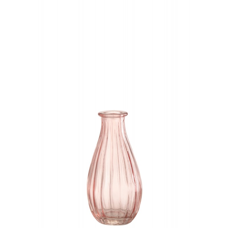 Vase bouteille verre rose