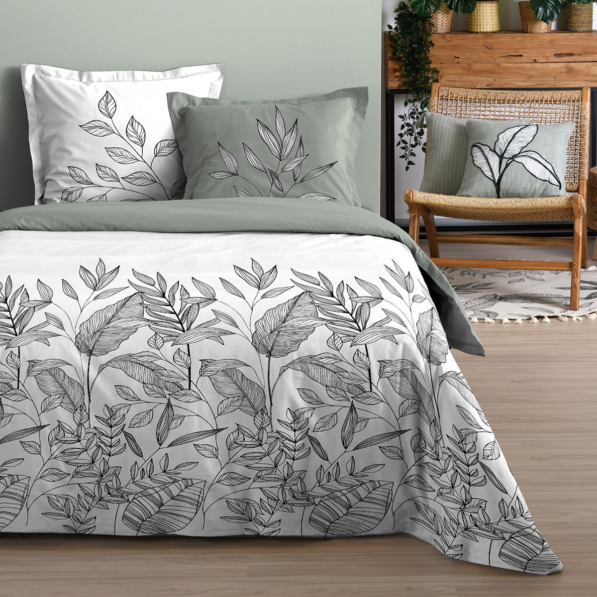 Housse de couette coton 240x220 + 2 taies Housse de couette coton 240x220 + 2 taies