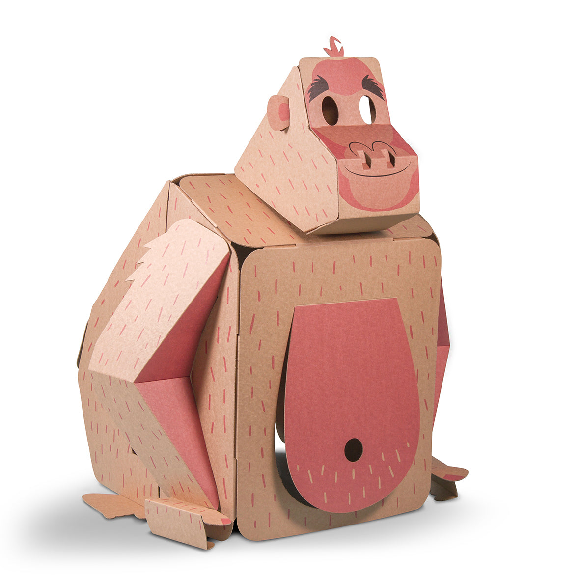 Jeu enfant maison en carton en forme de gorille