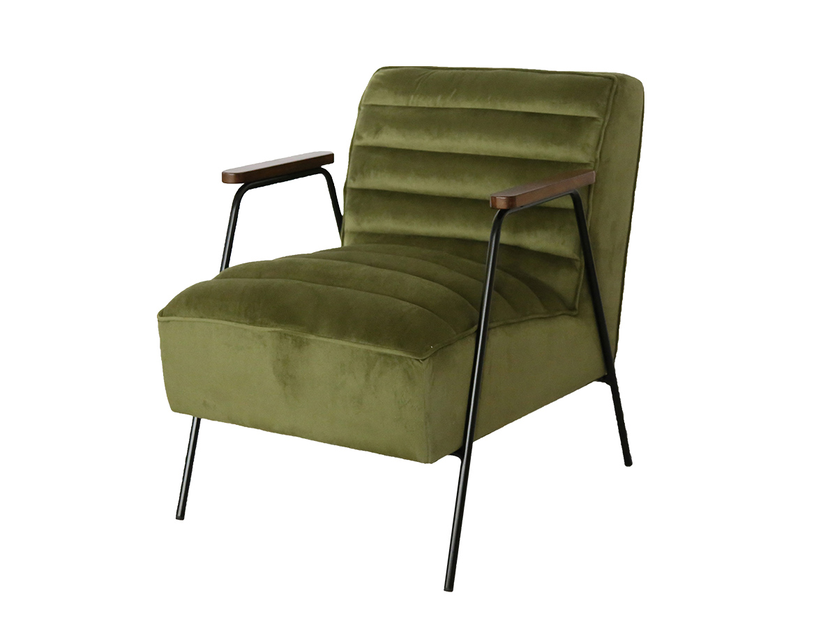 Fauteuil cosy en velours vert