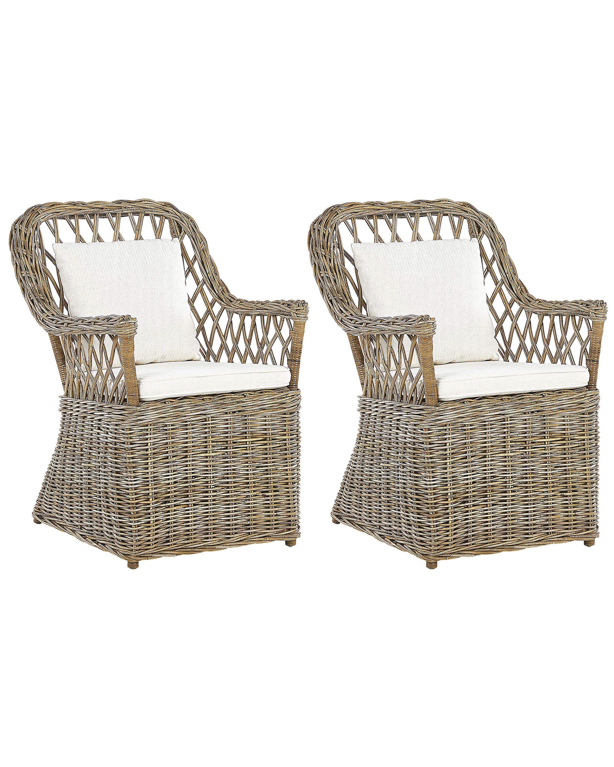 Chaise de jardin Set de 2 Rotin Bois clair