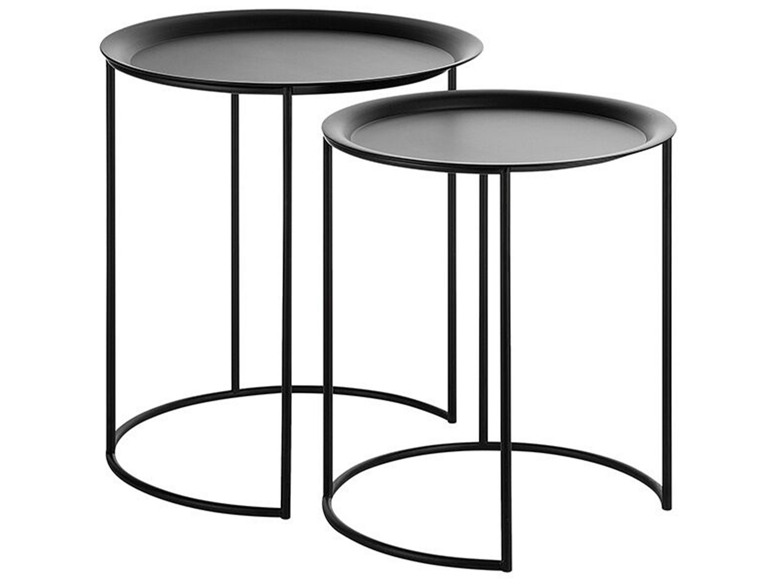 Lot de 2 tables d’appoint noires