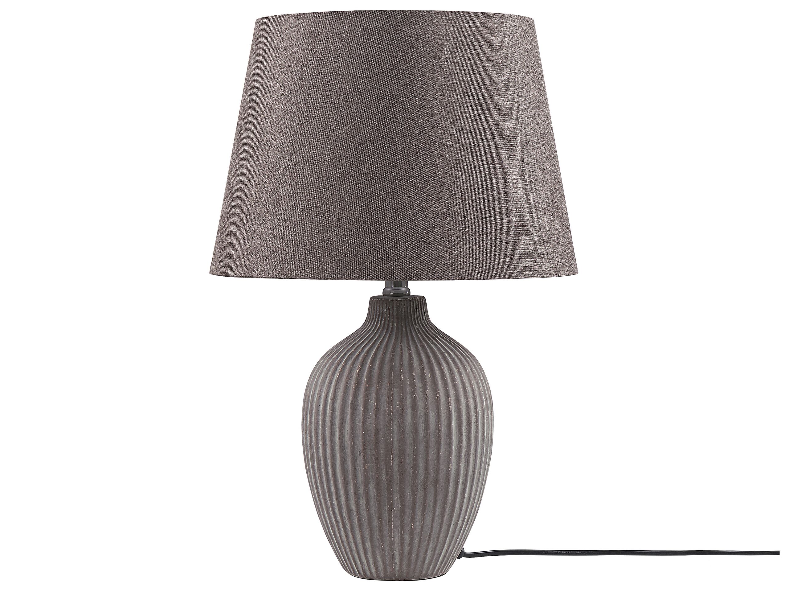 lampe de table en céramique brune