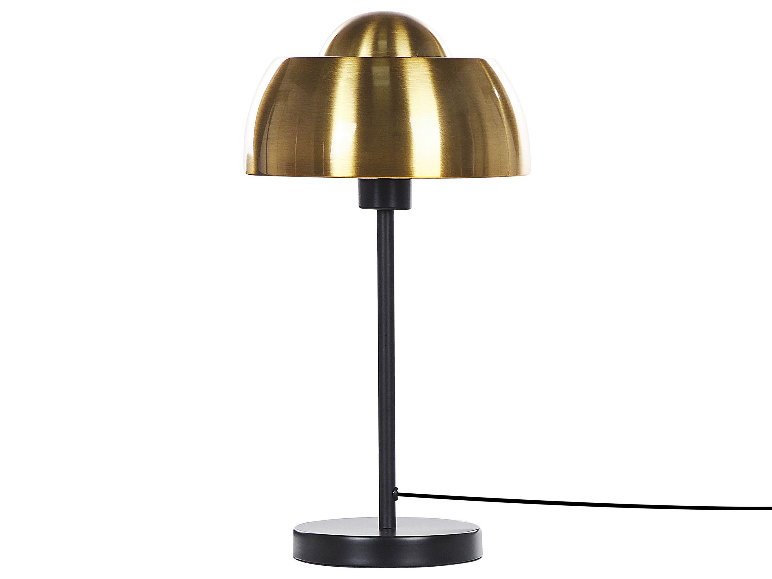 lampe de bureau en métal noir et doré