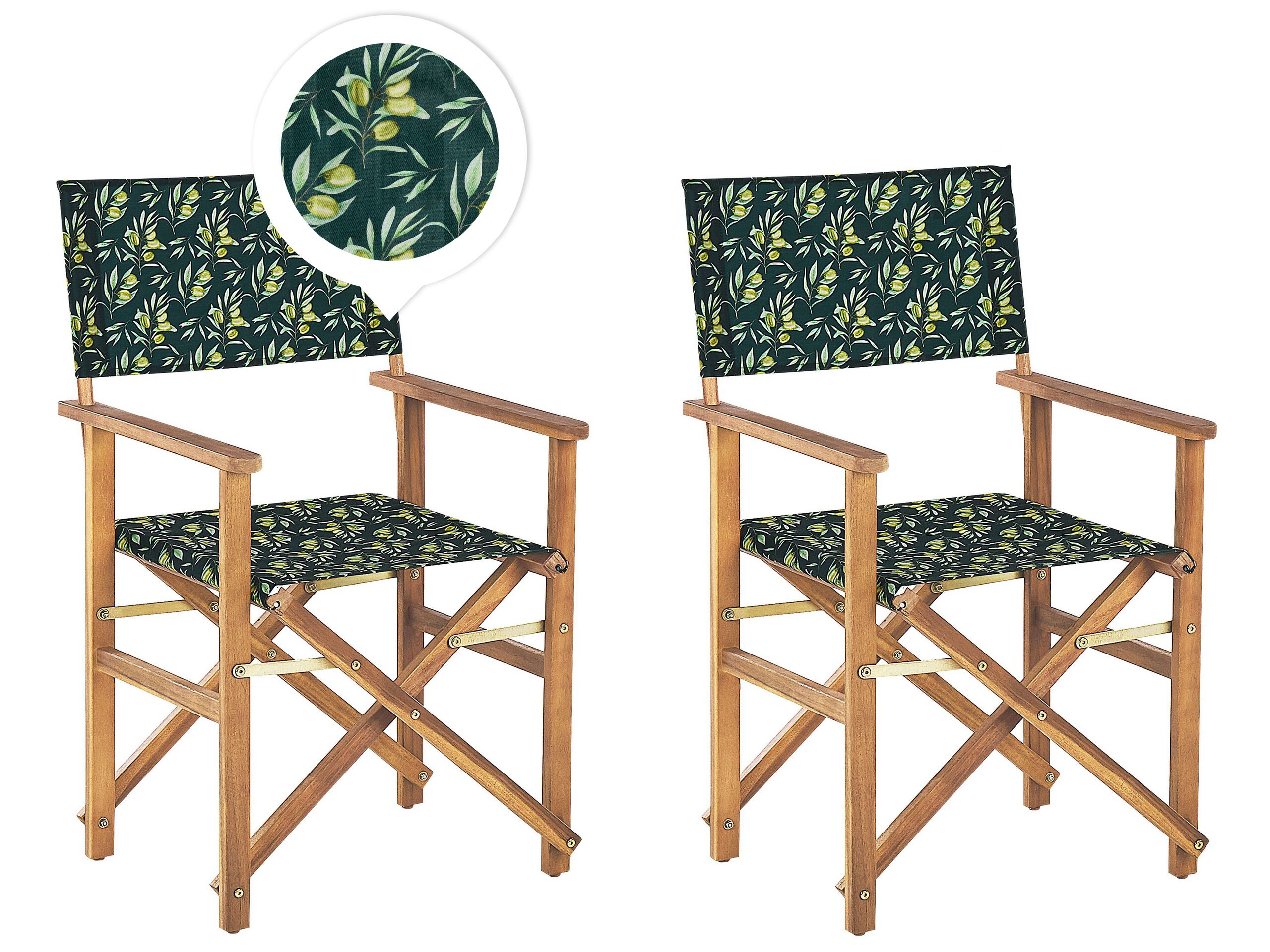 Chaise de jardin Set de 2 Bois Vert foncé