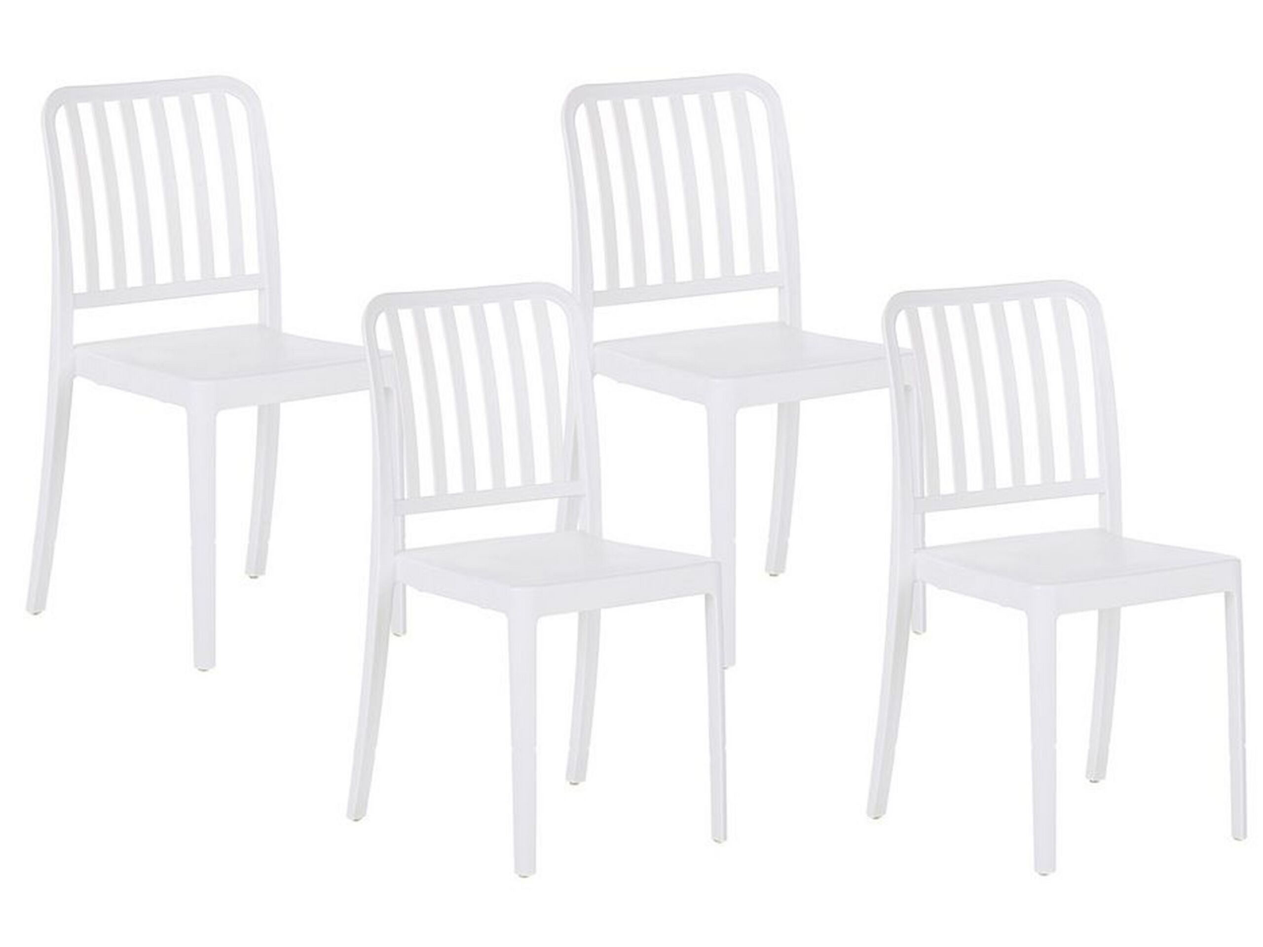 Chaise de jardin Set de 4 Matière synthétique Blanc