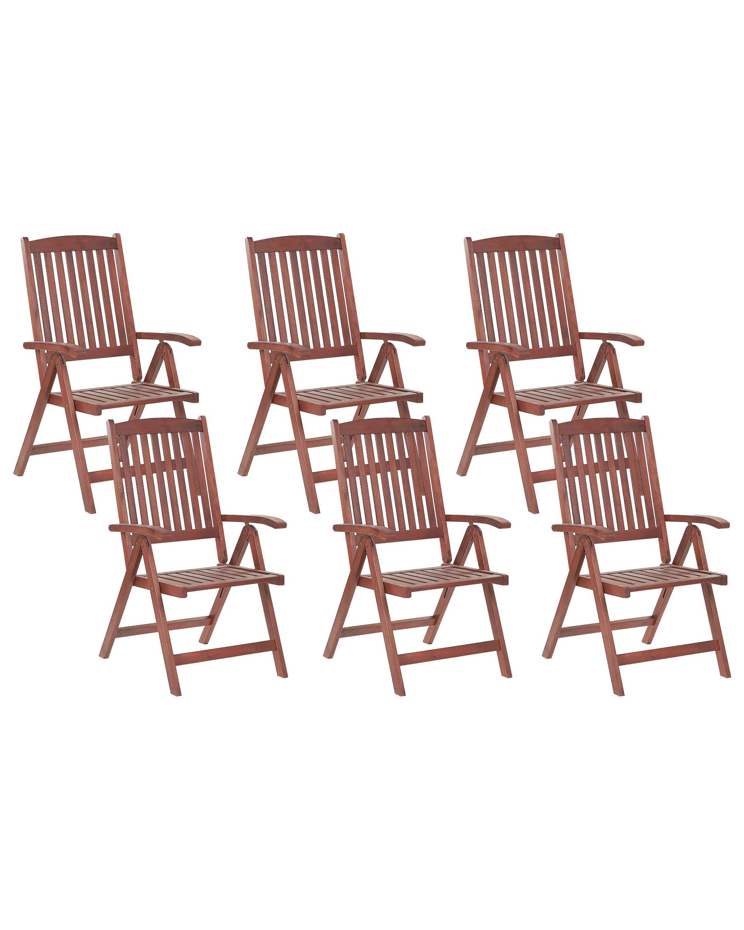 Chaise de jardin Set de 6 Bois Bois foncé