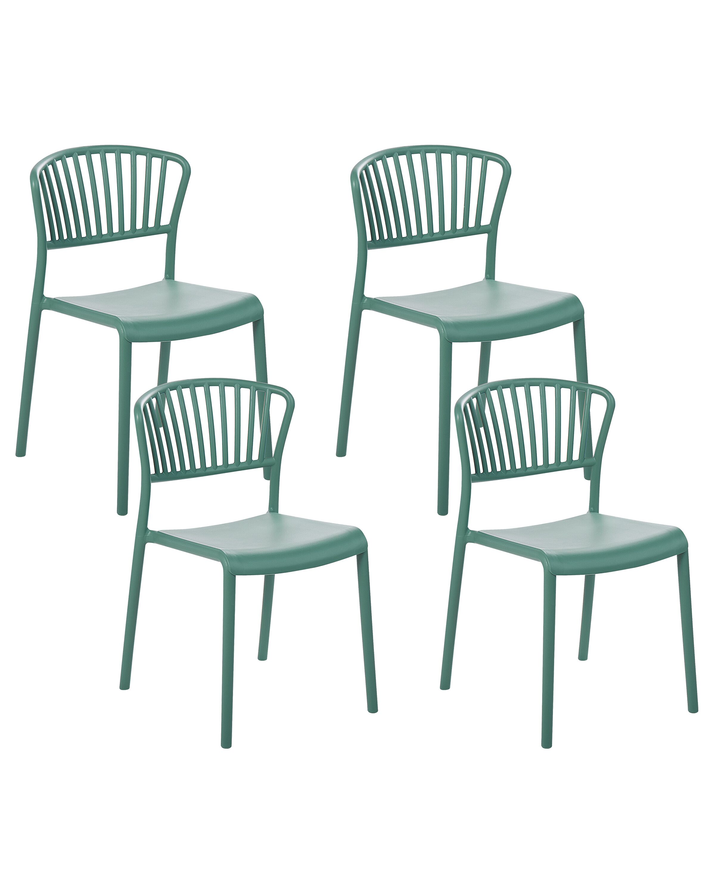 Chaise de jardin Set de 4 Matière synthétique Vert menthe