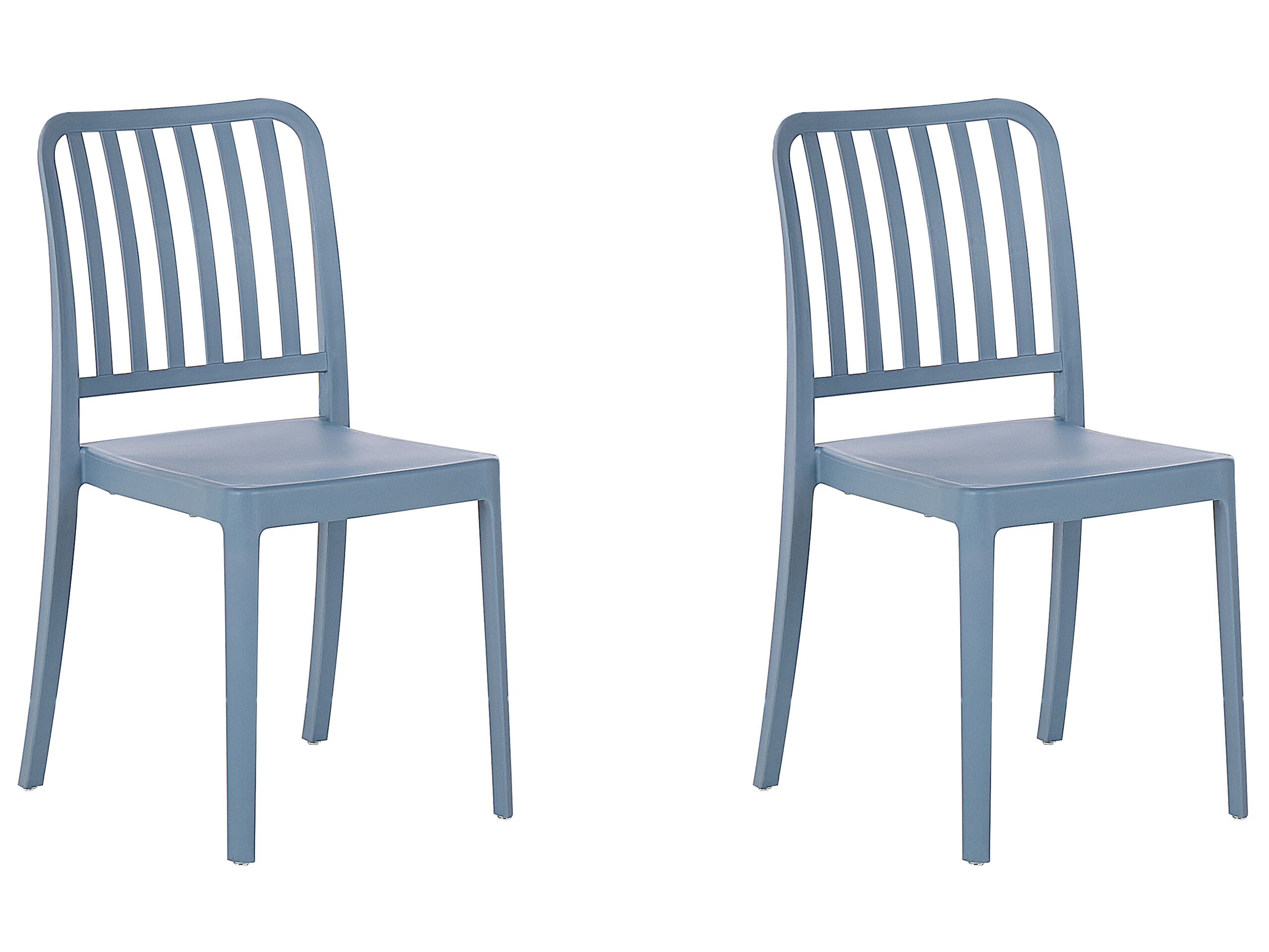 lot de 2 chaises de jardin bleues