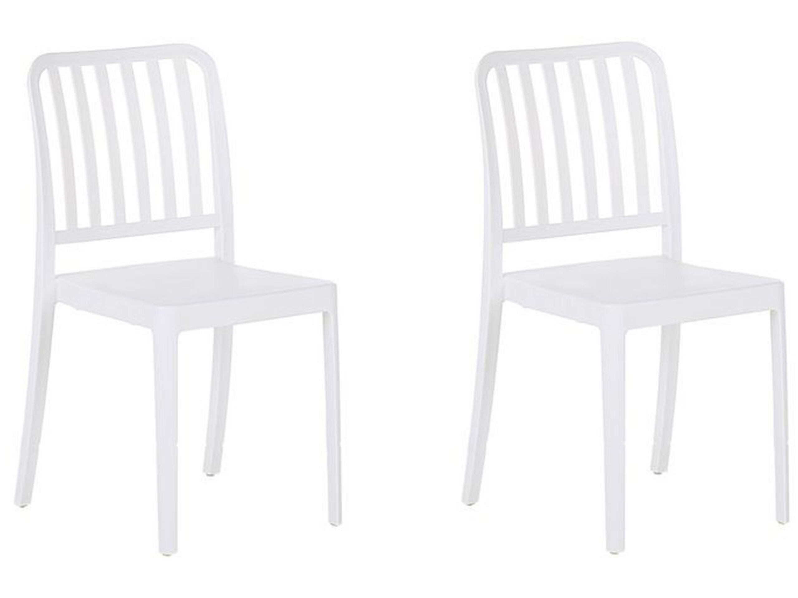 Lot de 2 chaises de jardin blanches