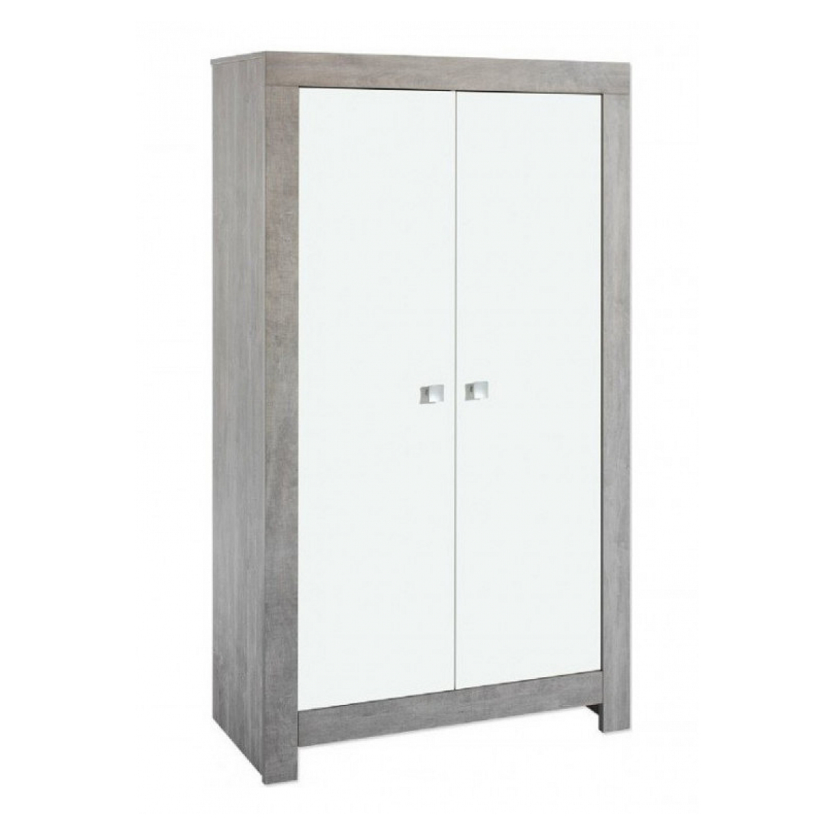 armoire enfant 2 portes gris et blanc