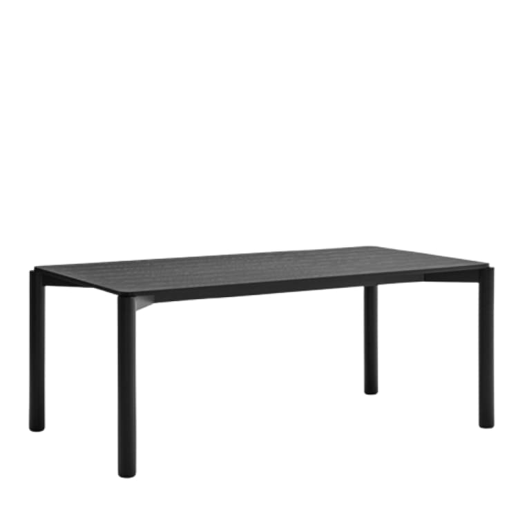Table à manger 180x100cm rectangulaire en bois noir