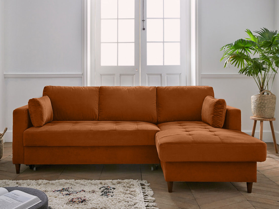 anna - Canapé velours Orange - Vue supplémentaire 2