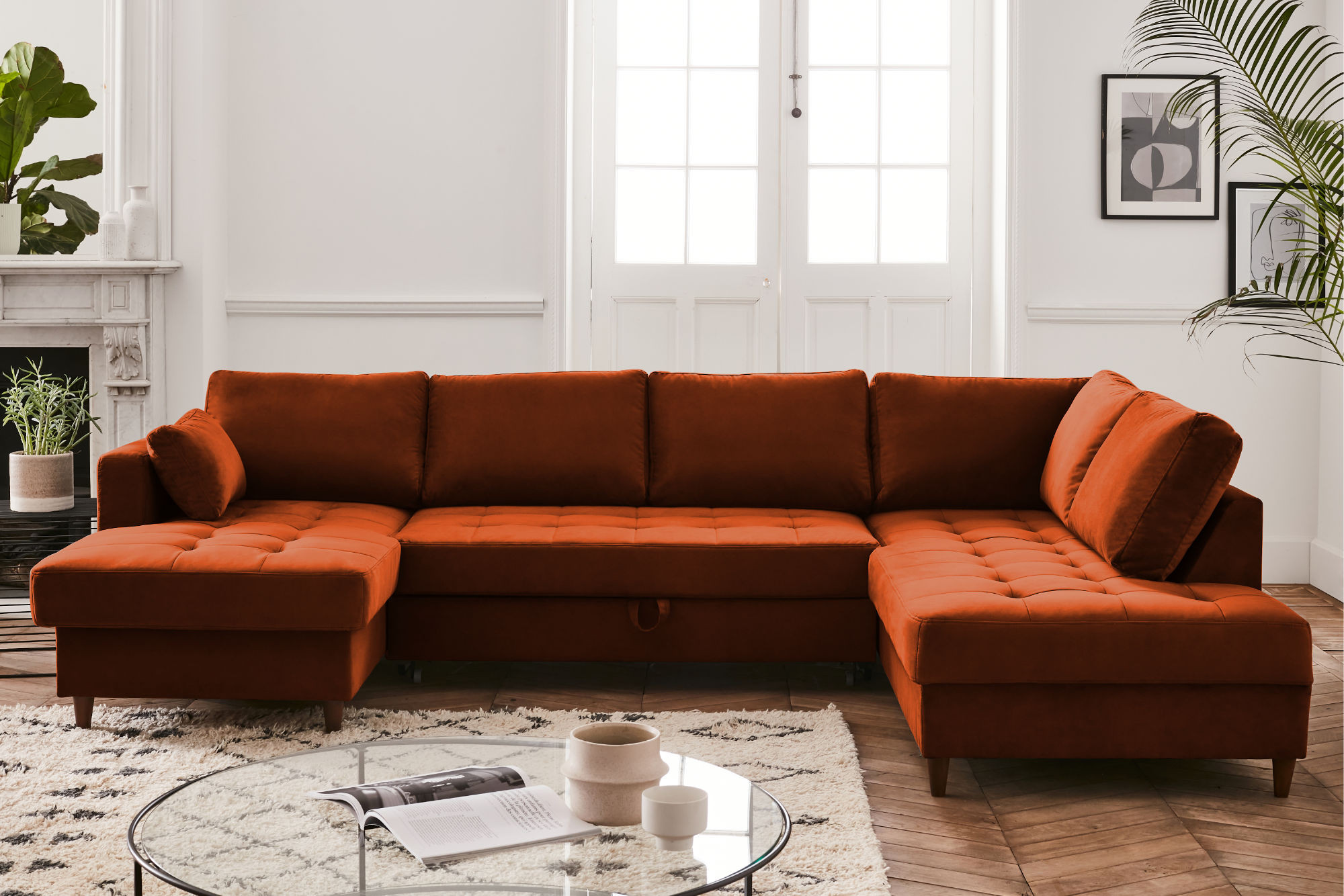 anna - Canapé velours Orange - Vue supplémentaire 2