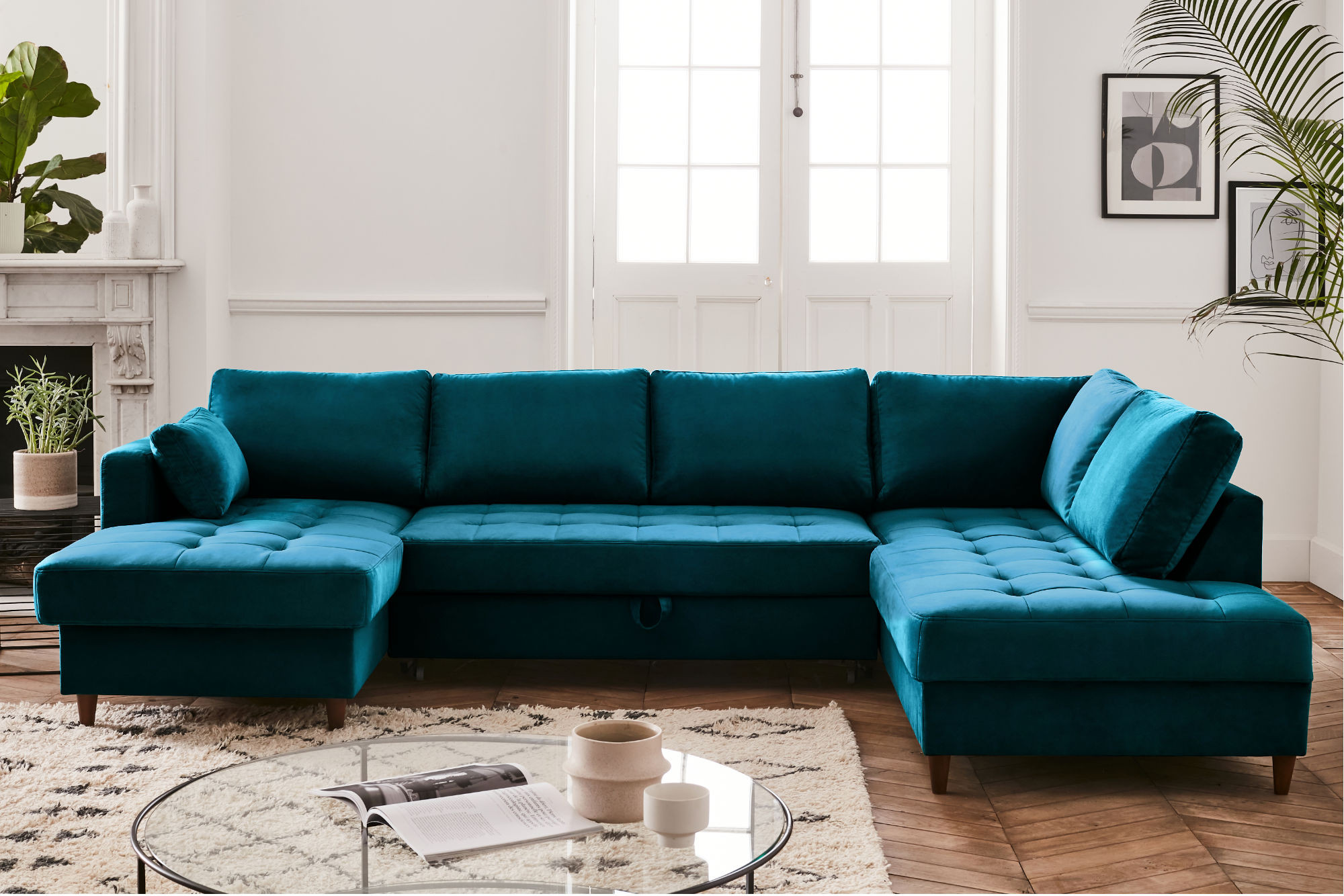 anna - Canapé velours Bleu - Vue supplémentaire 2