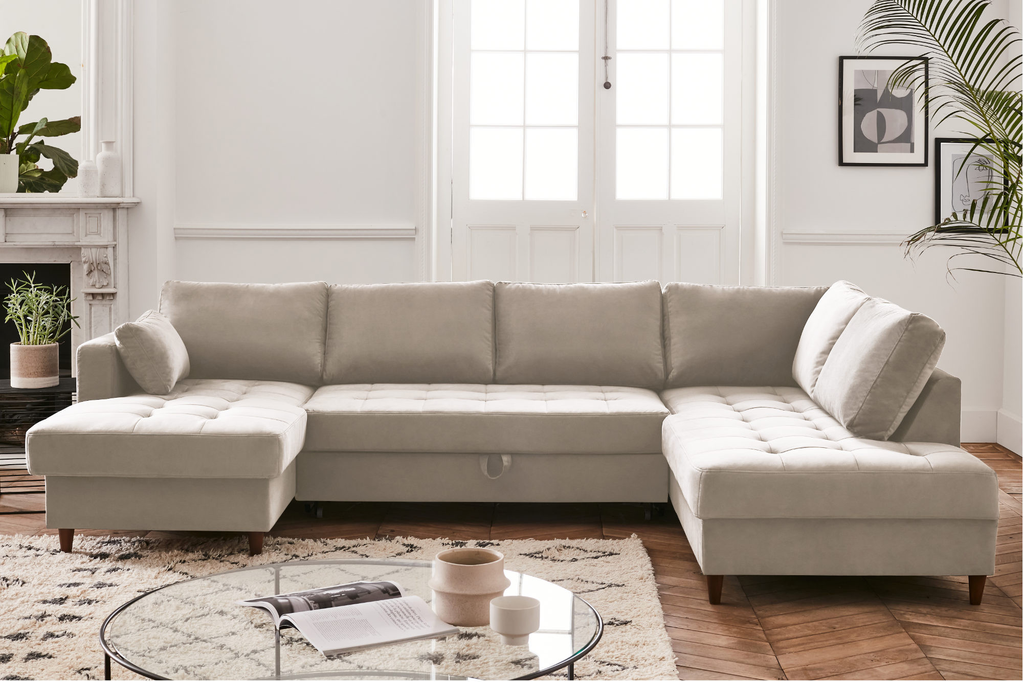 anna - Canapé velours Beige - Vue supplémentaire 2