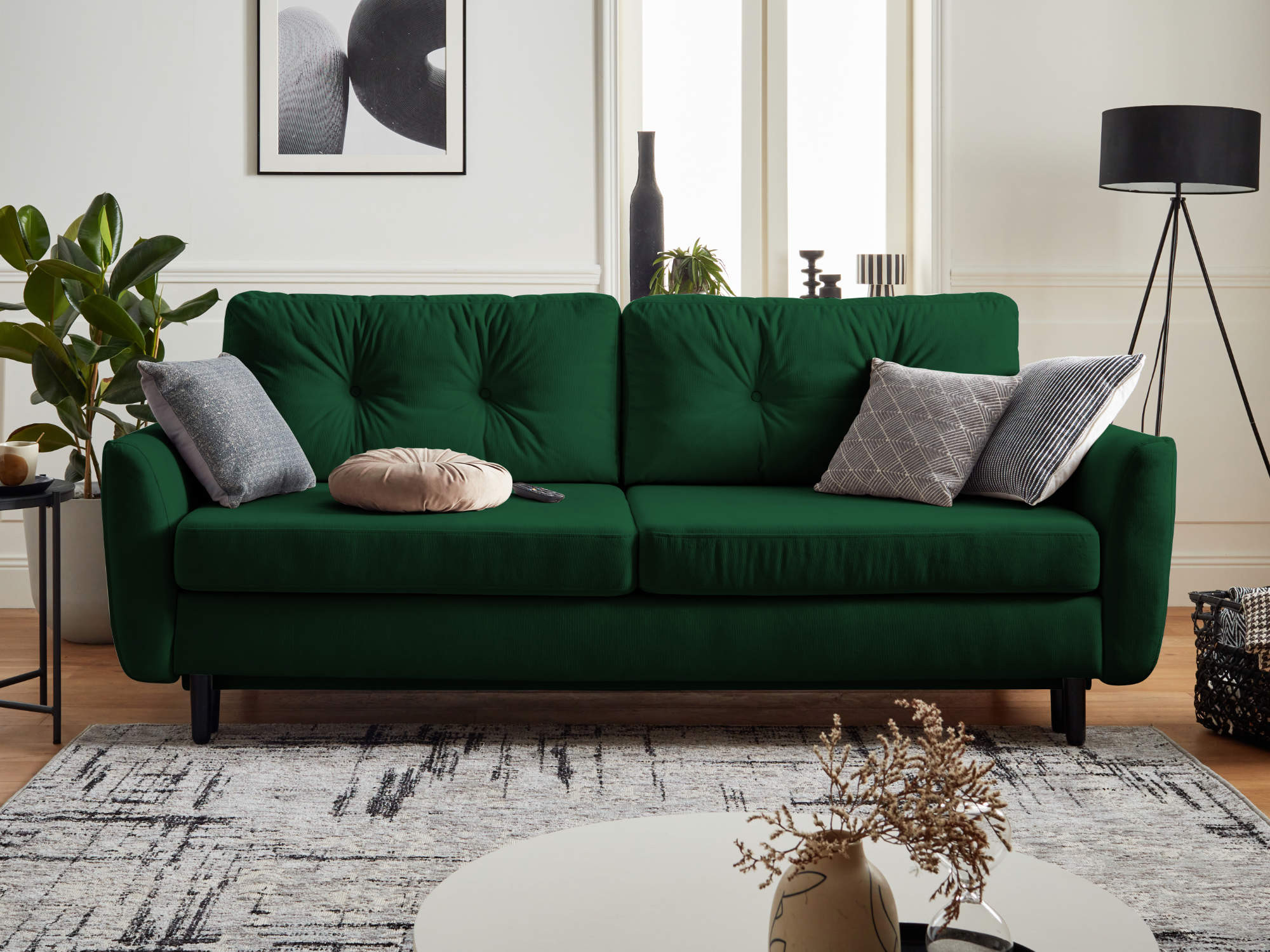 nils - Canapé convertible velours Vert - Vue supplémentaire 2