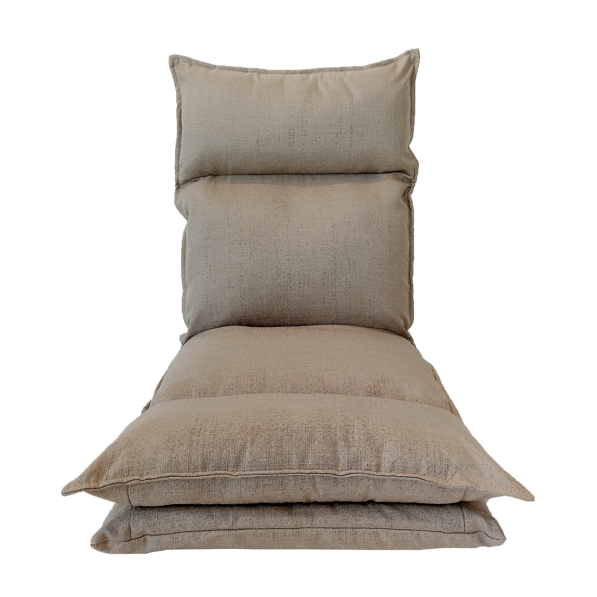 Siège de sol rembourré en métal et polyester beige