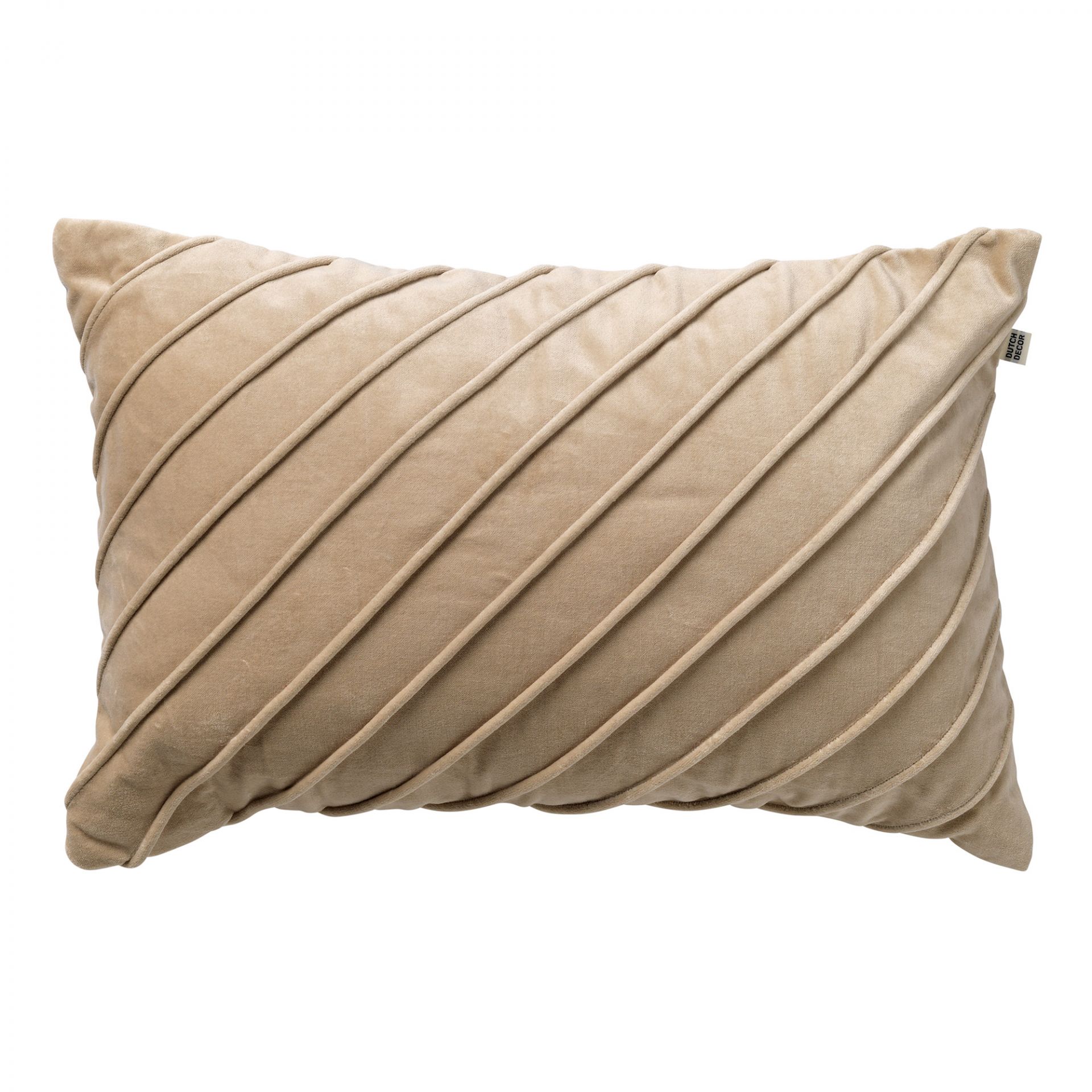 Housse de coussin beige en velours-40x60 cm uni