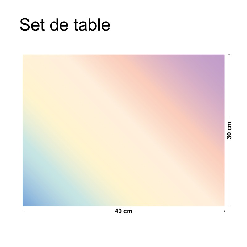 lot de 4 sets de table l 40xl 30cm multicolore arc en ciel