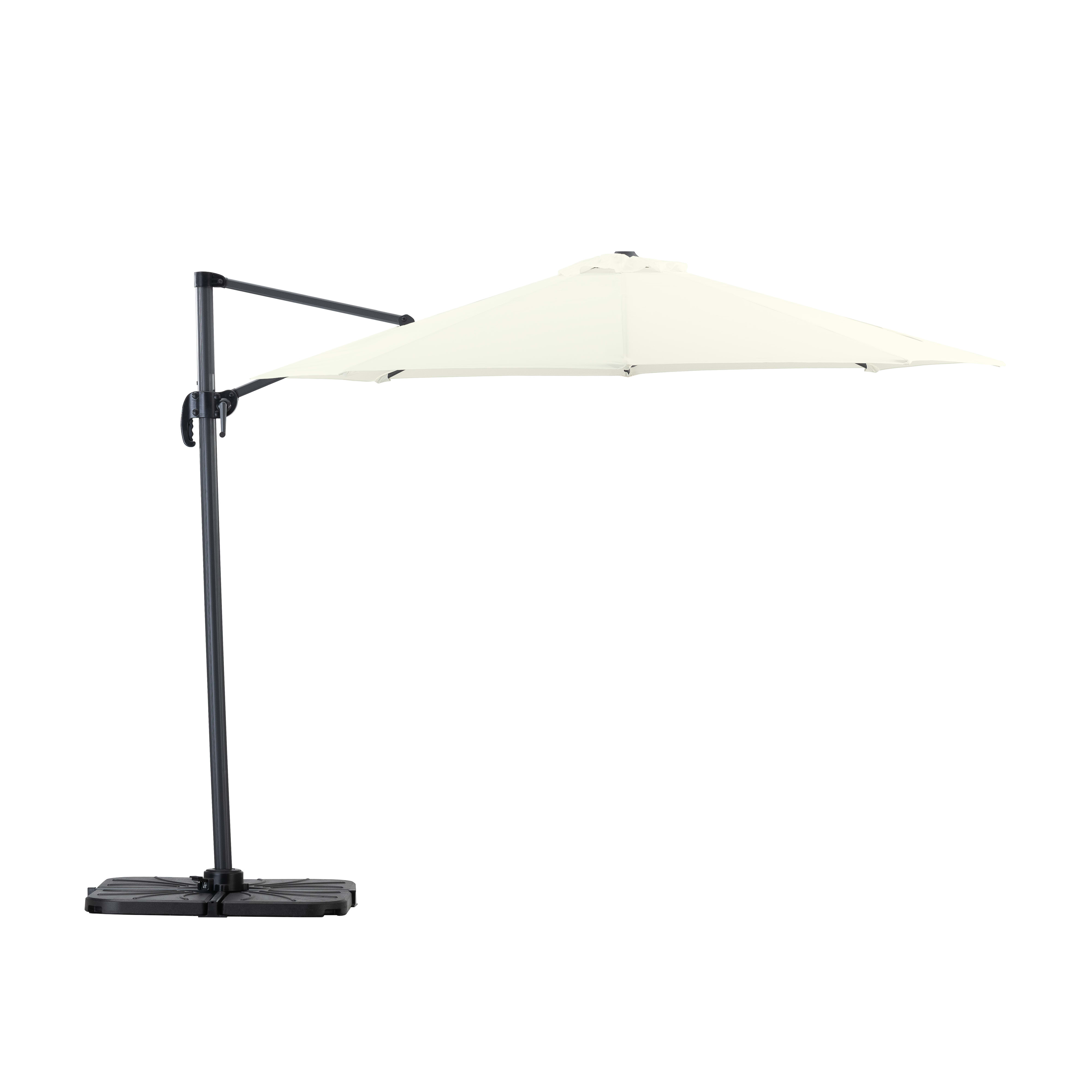 Parasol suspendu structure anthracite et tissu blanc 3m de diamètre Parasol suspendu structure anthracite et tissu blanc 3m de diamètre