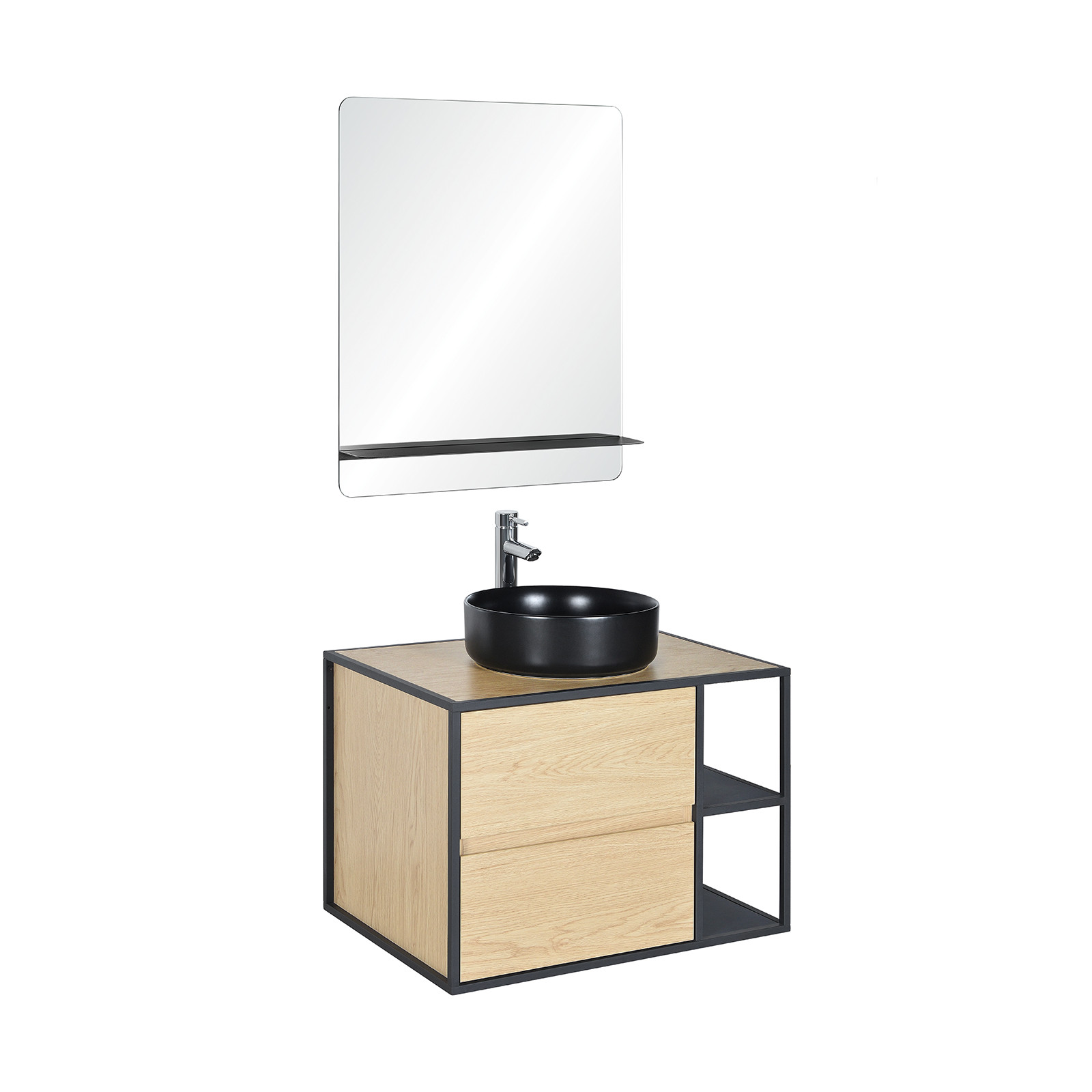 Meuble de salle de bain 70 cm avec miroir et vasque