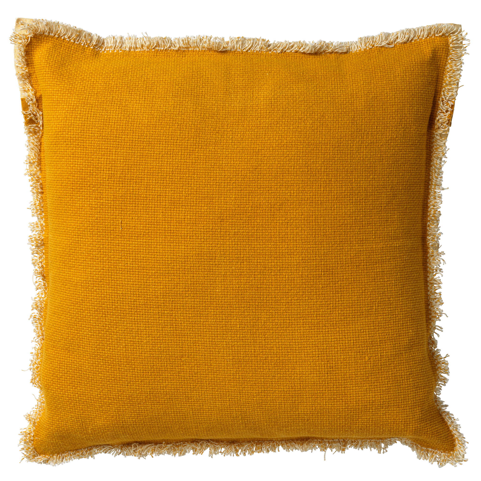 Coussin - jaune en coton 60x60 cm uni