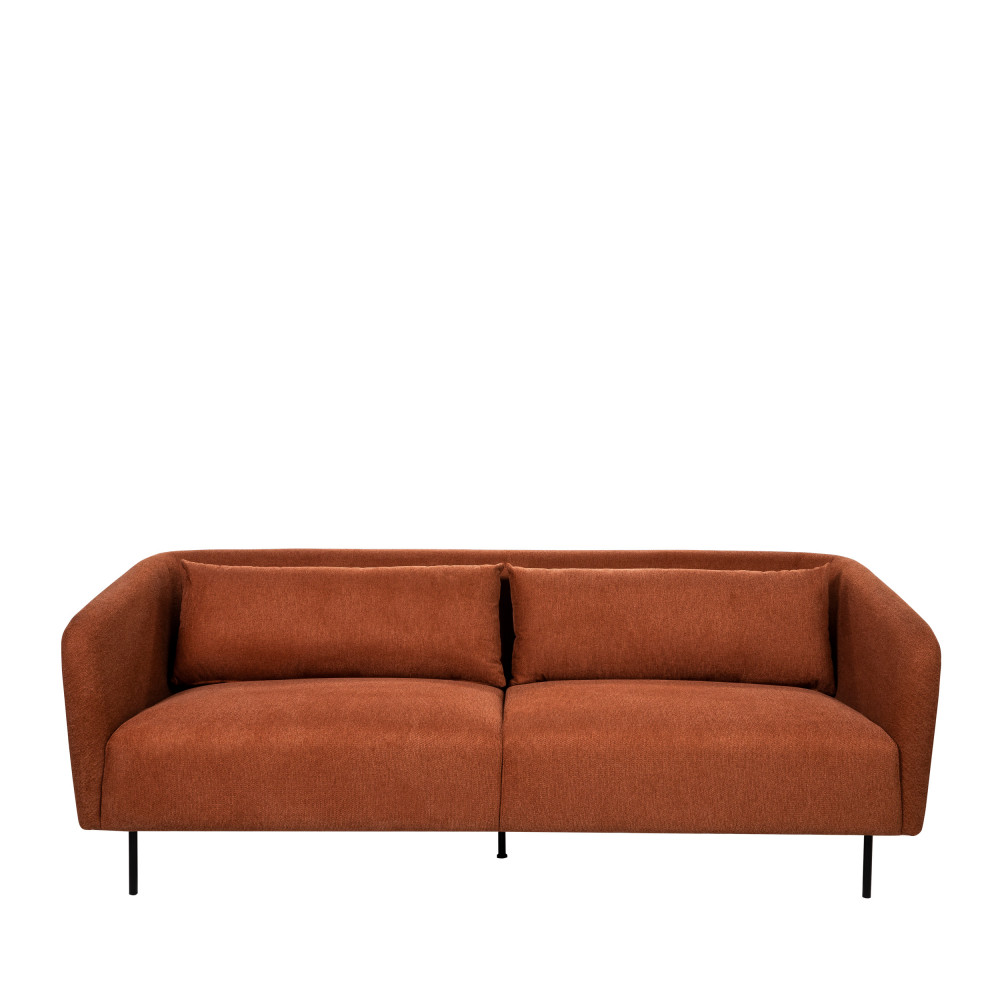 Canapé droit 3 places Noir Tissu Contemporain Confort Promotion